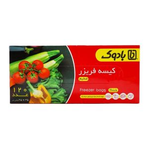 کیسه فریزر ضخیم بادوک Badook سایز 25X35 جعبه ای بسته 120 عددی