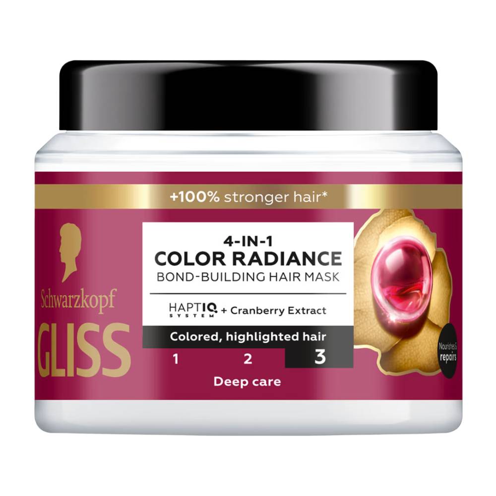 ماسک مو ترمیم کننده گلیس Gliss مدل Color Radiance مناسب موهای رنگ شده حجم 400 میل