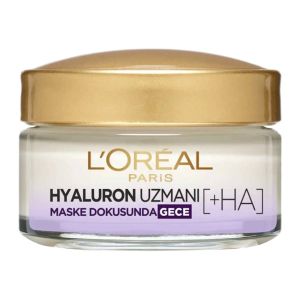 کرم مرطوب کننده شب لورآل L'Oreal مدل Hyaluron Uzmani حاوی هیالورونیک اسید حجم 50 میل