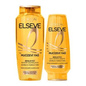 پک دوتایی شامپو و نرم کننده ترمیم کننده مو لورآل L'Oreal مدل 6Mucizevi Yag حجم 300 میل + 250 میل