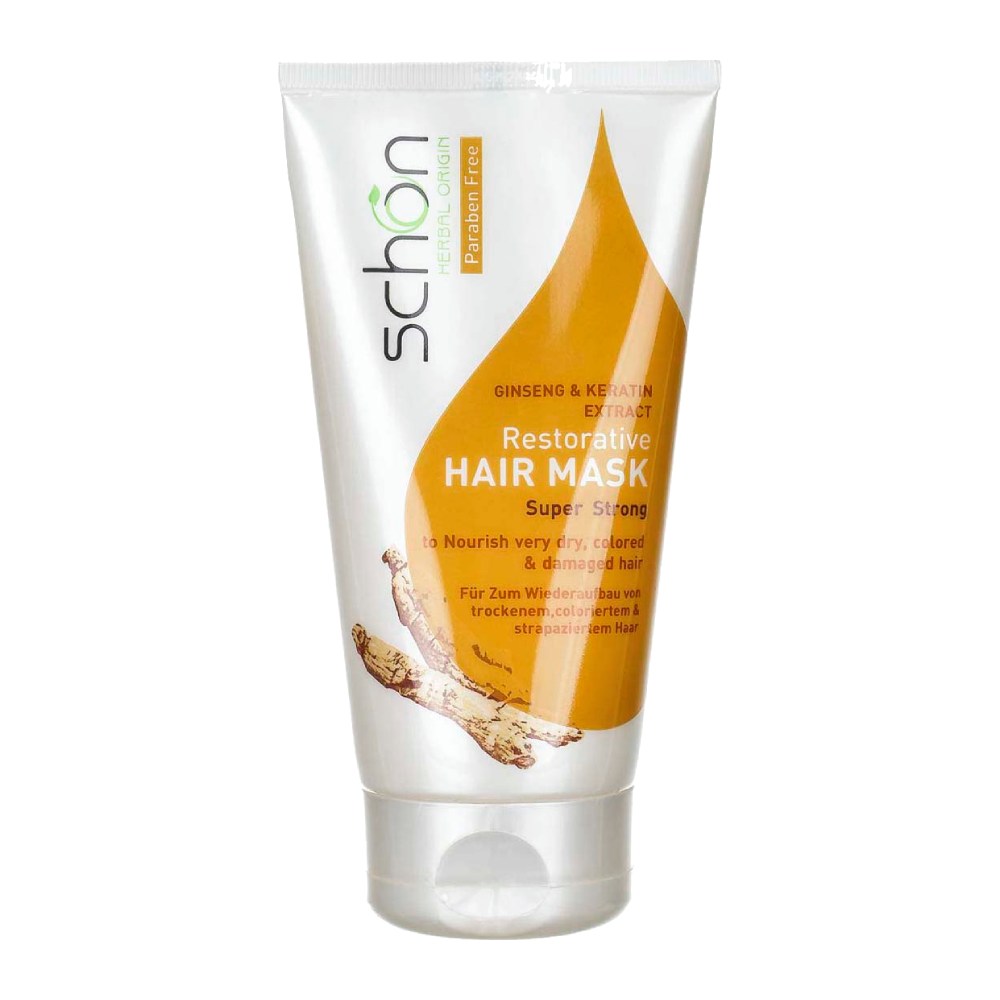 ماسک مو ترمیم کننده شون Schon مدل Ginseng And Keratin حاوی کراتین و جنسینگ حجم 150 میل